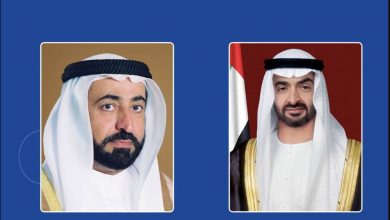 الشيخ محمد بن زايد رئيس الدولة  يزور حاكم الشارقة